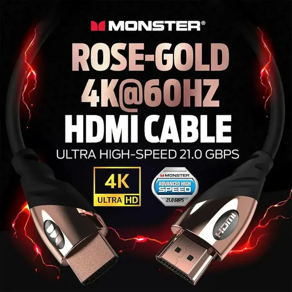Monster HDMI Cable 12ft 4K Ultra Hd With Ethernet Cord 60/120 Hz Open Box